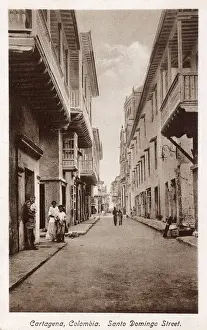 Colombian Prints: Santo Domingo Street, Cartagena, Colombia, Central America