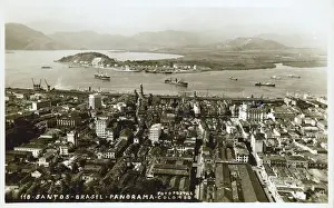Praca Prints: Santos, Brazil - Panoramic View
