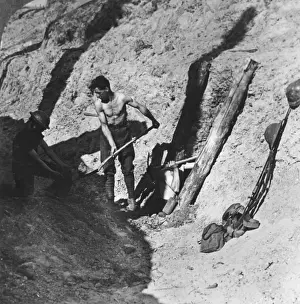 Sappers and miners working on a tunnel, WW1