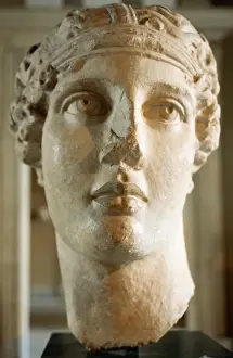 Lesbos Prints: Sappho (630-570 BC). Greek lyric poet. Bust. Copy. Istanbul