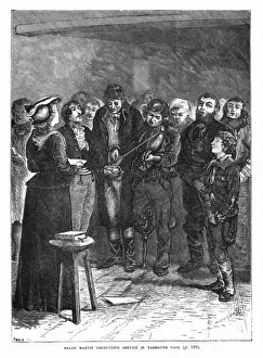 Heroes Prints: Sarah Martin conducting a service in Yarmouth Gaol