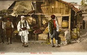 Trays Prints: Sarajevo, Bosnia and Herzegovina - A Street Fruit Seller