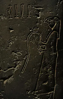 Sarcophagus of Nesi-Hor. 200 B. C. Hieroglyphic writing. Carl