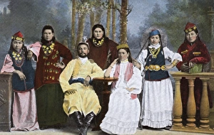 Images Dated 25th July 2016: Sart People - Tajikistan - Affluent Family - Studio Portrait