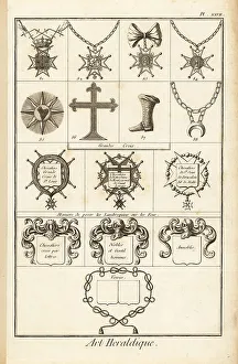 1763 Prints: Sash badges of orders of chivalry