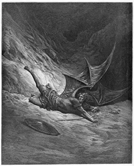 Milton Prints: Satan Smitten / Dore