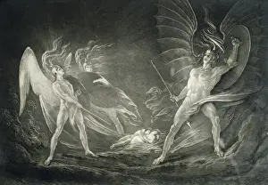 Satan tempts Eve in the dream. Paradise Lost by John Milton