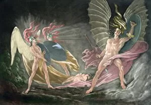1667 Gallery: Satan tempts Eve in the dream. Paradise Lost by John Milton