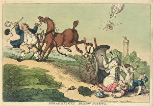 Images Dated 7th November 2011: Satirical cartoon, Rural Sports, Balloon Hunting