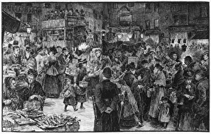 Saturday evening shopping, East End of London