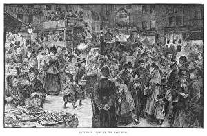 Saturday evening shopping, East End of London