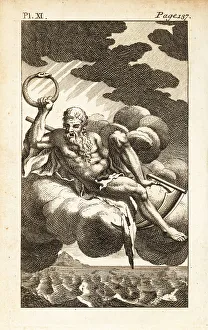 Roman Myth Prints: Saturn, Roman god of generation, dissolution, plenty, wealth
