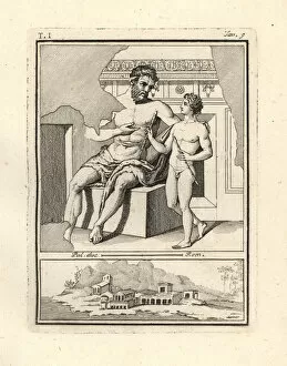 Pompeii Collection: The satyr Marsyas teaching Olympus to play