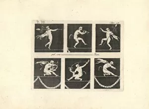 Antichità Gallery: Six satyrs or fauns performing on a tightrope