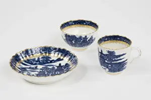 Gilded Prints: Saucer, tea bowl and coffee cup