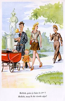 Pram Collection: Saucy Postcard - Option for a fourth child