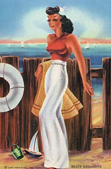 Allure Gallery: Saucy Sailorette ready for a dip in the sea