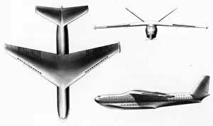 Rolls Prints: Saunders-Roe P192 study for a long-range 1000-passenger / car