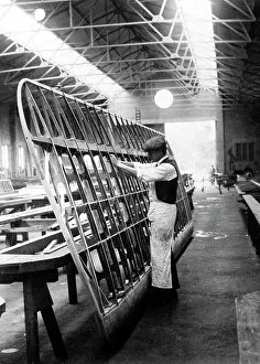 Saunders Prints: Saunders Waterplane wing manufacture early 1900s
