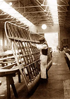 Saunders Waterplane wing manufacture early 1900s