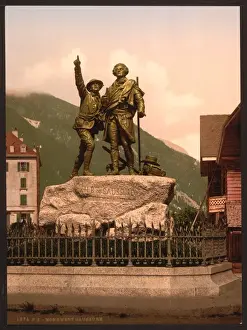 Chamonix Prints: The Saussure monument of Chamonix, Chamonix Valley, France
