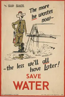 Population Prints: Save Water Poster Ww2