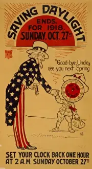 Ends Prints: Saving daylight ends, for 1918, Sunday, Oct. 27th Set your c