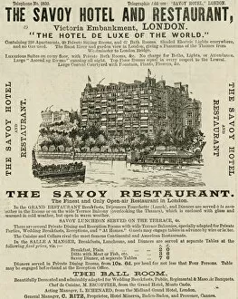 Hotels Collection: Savoy Hotel Advert