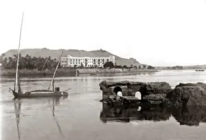 Aswan Prints: Savoy Hotel Aswan, Egypt, circa 1890