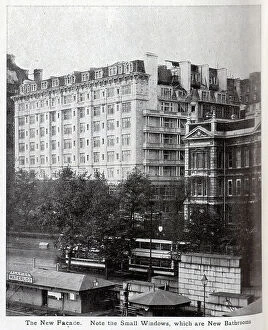 Extension Collection: Savoy Hotel new facade, captioned The New Facade. Note the Small Windows, which are New Bathrooms'