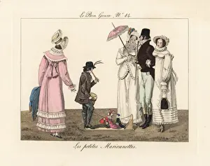 Petites Prints: Savoyard puppeteer performing with fife and drum