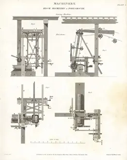 Beam Prints: Sawing machine at Portsmouth naval harbour, 18th century