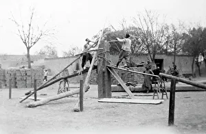 Carpenter Prints: Sawing wood, China, early 1900s