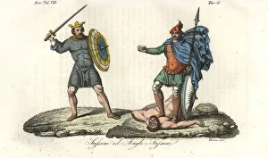 Anglo Saxon Gallery: Saxon and Anglo-Saxon kings in battle armour, 8th century