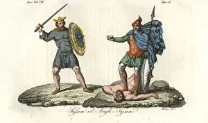 Tunic Prints: Saxon and Anglo-Saxon kings in battle armour, 8th century