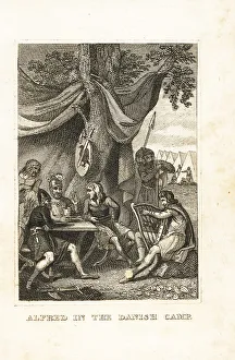 Minstrel Prints: Saxon King Alfred the Great in the Viking camp, 878