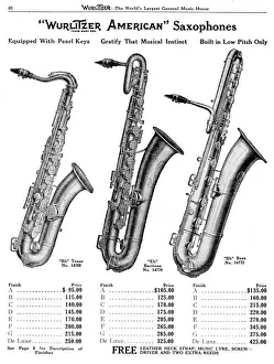 Instrument Prints: Saxophones, Wurlitzer