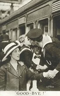Images Dated 20th April 2011: Saying farewell to family - WWI