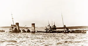 Scapa Prints: Scapa Flow, Destroyers sinking off Island of Fara