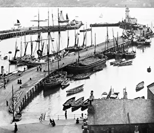 Piers Prints: Scarborough Harbour and Piers, Victorian period