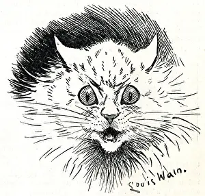 Scary Prints: Scarey cat - Mr Louis Wain at Home