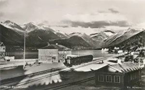 Scene at Andalsnes Railway Station, Norway