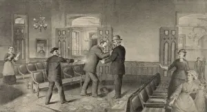 Assassination Prints: Scene of the assassination of Gen. James A. Garfield, Presid
