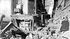 A scene of the destruction of the German east coast raid in a house at Scarborough