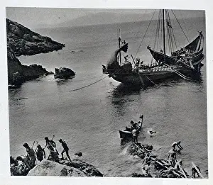 Mario Prints: A scene from the film Ulysses, directed by Mario Camerini and starring Kirk Douglas in the title role