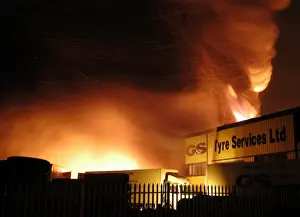 Scene of fire at commercial premises, Barking