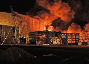 Scene of fire at commercial premises, Barking