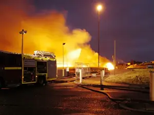 Scene of fire at industrial site in Hayes, West London