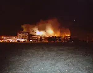 Scene of a fire at Tiffin Girls School