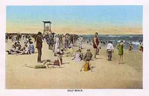 Pensacola Prints: Scene on Gulf Beach, Pensacola, Florida, USA